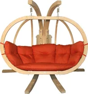 Fotele ogrodowe wiszące - Elior Fotel wiszący na taras terracotta - Parys 3X - miniaturka - grafika 1