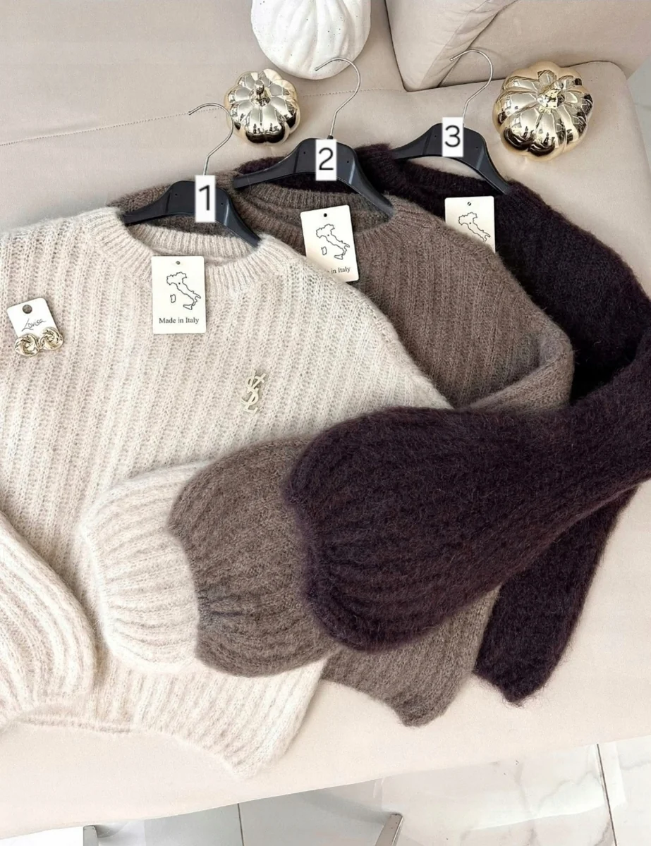 Sweter moher 60 % - rękaw dzwonek