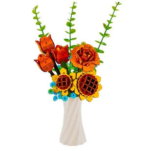 Pomarańczowy bukiet kwiatów - flower box DIY - Sztuczne kwiaty - miniaturka - grafika 1