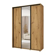 Szafy - Minio go for it, Szafa z drzwiami przesuwnymi Vado, 170 x 45 cm, dąb artisan/dąb artisan/czarny - miniaturka - grafika 1