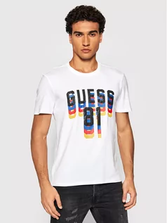 Koszulki męskie - GUESS T-Shirt M1BI37 J1311 Biały Regular Fit - grafika 1
