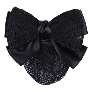 Siatka na włosy QHP Lace czarna - Koszulki jeździeckie - miniaturka - grafika 1