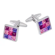 Spinki do mankietów i krawatów - Spinki do mankietów fioletowe kryształki SD-1157 - miniaturka - grafika 1