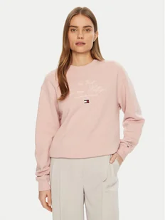 Tommy Hilfiger Bluza Modern Script WW0WW43844 Różowy Regular Fit - Bluzy damskie - miniaturka - grafika 1