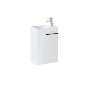 ROCA A851917806 ELLA Zestaw łazienkowy UNIK Compacto 45 cm z 1 drzwiami, biały połysk - Szafki łazienkowe - miniaturka - grafika 1