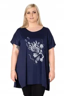 Bluzki damskie - Duża Długa Bluzka Damska Tunika Oversize 645-11 - miniaturka - grafika 1