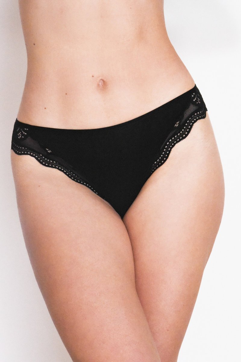 Eldar Valencja majtki bawełniane koronka Czarne S