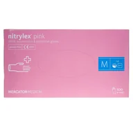 Akcesoria medyczne - Mercator Medical Mercator Rękawiczki diagnostyczne nitrylex pink M - 100 sztuk RD30144003 - miniaturka - grafika 1