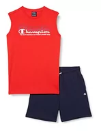 Spodenki damskie - Champion Legacy Graphic Shop Double Logo S/L T-Shirt i szorty Pełna Dla dzieci i Chłopców, (Czerwony/Granatowy Niebieski), 5-6 anni - miniaturka - grafika 1