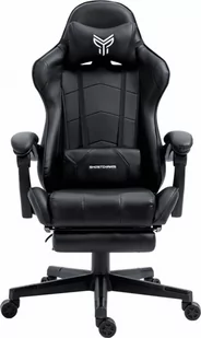Fotel Ghost Chairs gamingowy GHOST 17 czarny z podnóżkiem - Fotele gamingowe - miniaturka - grafika 1