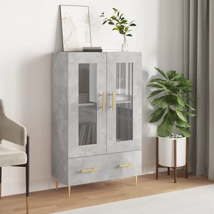 Wysoka szafka, szarość betonu, 69,5x31x115 cm Lumarko! - Szafki do salonu - miniaturka - grafika 1