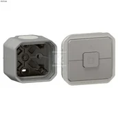 Sterowanie roletami - Łącznik sterowania roletami, mechanizm 6AX-250V~ - szary, NOWE PLEXO 55 + Puszka natynkowa pojedyncza z przepustem membranowym - szara, NOWE PLEXO - miniaturka - grafika 1
