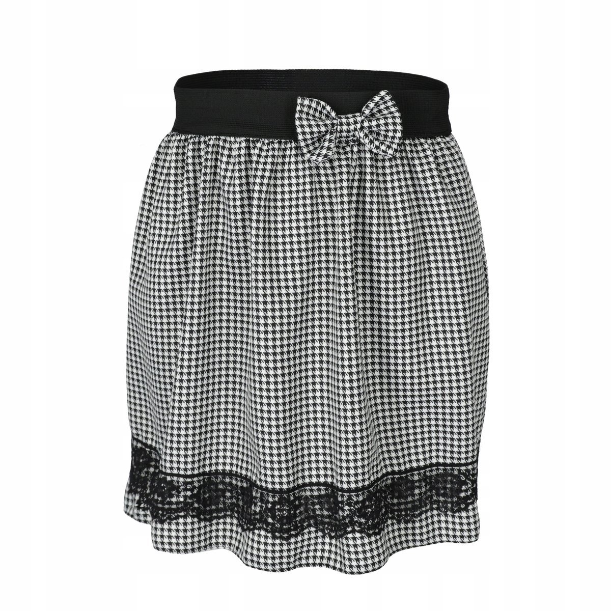 Spódniczka spódnica dziecięca elegancka wizytowa PEPITKA z koronką 128