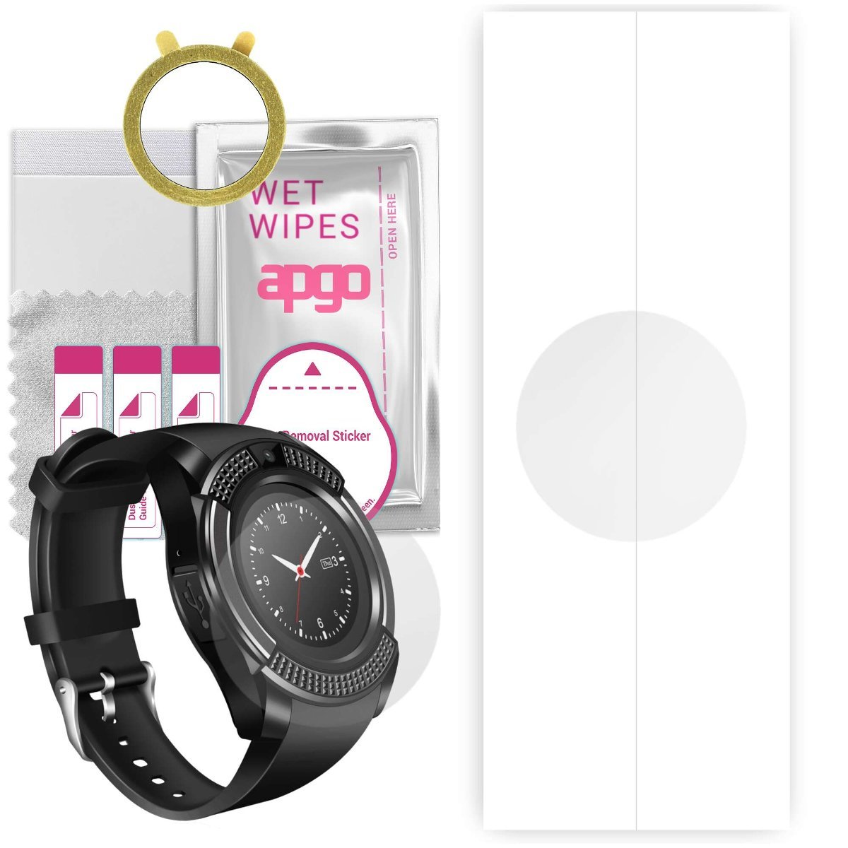 1x Folia hydrożelowa do DexXer V8 - apgo Smartwatch Hydrogel Protection Ochrona na ekran smartwatcha