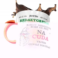 Kubki - Kubek Pomarańczowy dla Redaktora Trzeba Poczekać z Nadrukiem ze Zdjęciem + Opakowanie na prezent (wzór 03) - miniaturka - grafika 1