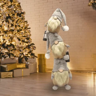 Figura tekstylna skrzaty LED 20 x 80 cm - Ozdoby bożonarodzeniowe - miniaturka - grafika 1