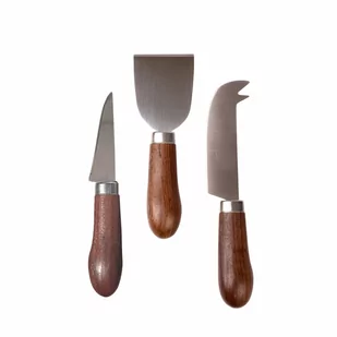 Zestaw 3 noży do sera, drewno wenge/stal nierdzewna kod: SF-5018351 + Sprawdź na SuperWnetrze.pl - Noże kuchenne - miniaturka - grafika 1