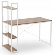 Biurka - Biurko z regałem loft białe metal stelaż Narvik - miniaturka - grafika 1