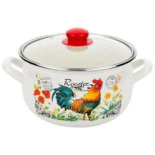 Florina Garnek emaliowany Pyza Kogucik 16 cm 1,9 l 0G0704 - Garnki - miniaturka - grafika 1