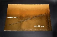 Dodatki do ciast w proszku - Podkład pod tort 40x60 cm karbowany złoty - miniaturka - grafika 1