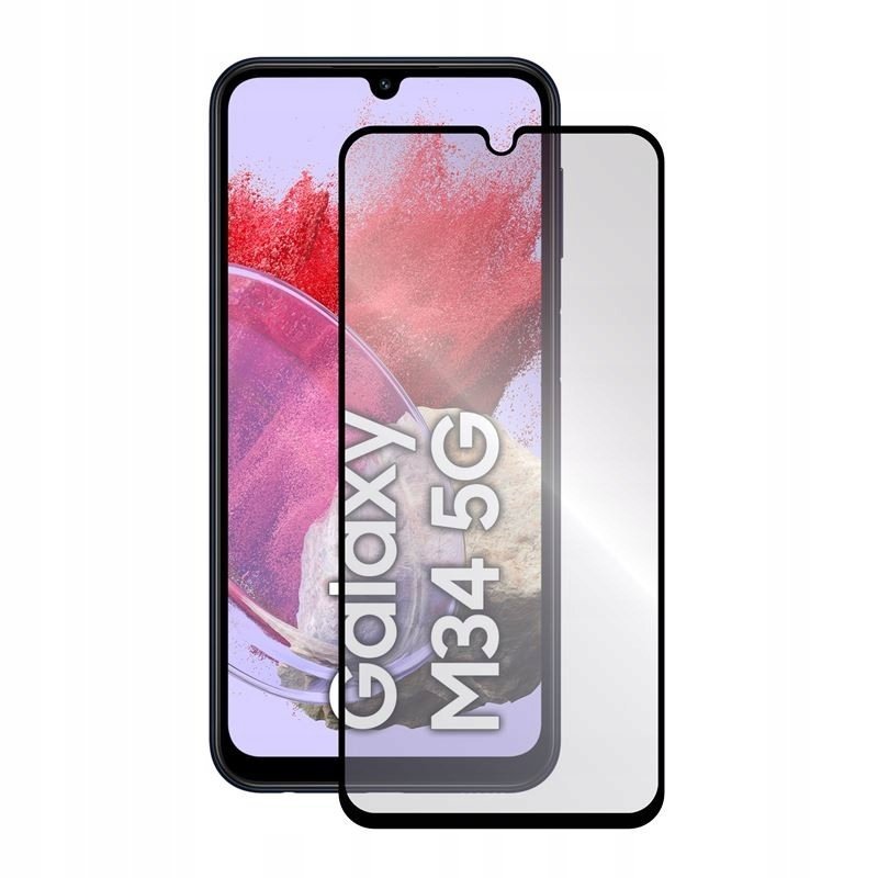 9H SZKŁO hartowane Szybka do Samsung Galaxy M34 5G M346 FULL 5D czarne