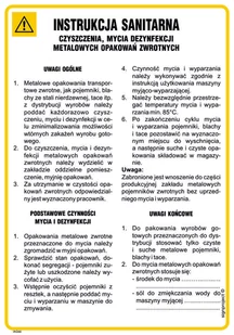 IAG66 INSTRUKCJA BHP CZYSZCZENIA MYCIA I DEZYNFEKCJI METALOWYCH OPAKOWAŃ ZWROTNYCH, FN - FOLIA SAMOPRZYLEPNA; (245X350MM) - Instrukcje stanowiskowe BHP - miniaturka - grafika 1