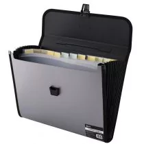 D.rect Teczka A4 12 przegródek szara - Teczki i skoroszyty - miniaturka - grafika 1