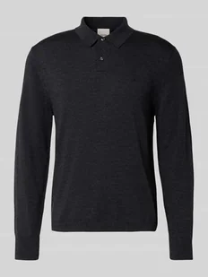 Sweter z dzianiny z kołnierzykiem polo - Swetry męskie - miniaturka - grafika 1