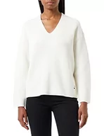 Swetry damskie - BOSS Damski sweter z dzianiny w kolorze białym (Open White), XL (DE) - miniaturka - grafika 1
