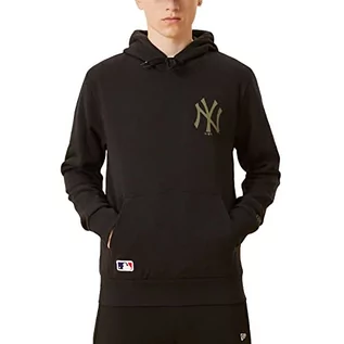 Bluzy męskie - New Era Męska bluza MLB LFT Chst Team logo HDY Neyyan Blknov, czarny/biały, XXL - grafika 1