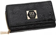 Portfele - Duży Portfel Damski Monnari Skórzany Na Prezent Elegancki Kwiaty Czarny - miniaturka - grafika 1