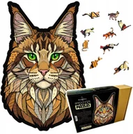 Puzzle - Puzzle Drewniane KOT LEŚNY DUŻE XXL Układanka Prezent Dla Dorosłych - miniaturka - grafika 1