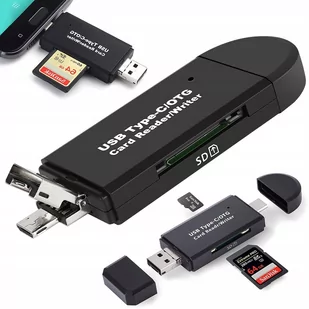 Czytnik Kart Verk Group, SD microSD Tf USB USB-C micro 3W1 - Czytniki kart pamięci - miniaturka - grafika 1