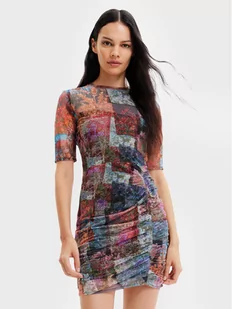 Desigual Sukienka codzienna Roma 22WWVK11 Kolorowy Slim Fit - Sukienki - miniaturka - grafika 1