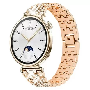 opaska pasek bransoleta DIAMONDS "4" Garmin GARMIN VENU 2S / VENU 3S / Vivoactive 4S / Huawei Watch GT 4 41mm ROSE GOLD - Akcesoria do smartwatchy - miniaturka - grafika 1