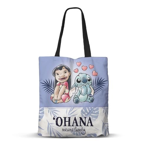 Disney Lilo and Stitch Couple-FAN torba na zakupy, liliowa, 33 x 40 cm, Liliowy Lilo i Stitch, Jeden rozmiar, Torba na zakupy FAN
