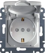 Gniazdka elektryczne - Hager Polo LUMINA2 Gniazdo SCHUKO z pokrywą i przesłoną styków biały WL1160 WL1160 - miniaturka - grafika 1
