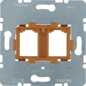 Klawisze i ramki - Hager polo one.platform Płytka nośna podwójna z pomarańczowym elementem mocującym 454109 454109 - miniaturka - grafika 1