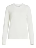 Swetry damskie - Vila Damski sweter Vidalo O-Neck L/S Knit Top/Su-Noos, White Alyssum, XS - miniaturka - grafika 1