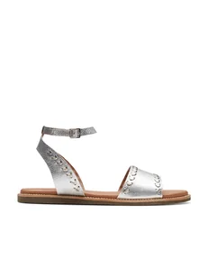 Clarks Skórzane sandały "Maritime May" w kolorze srebrnym - Sandały damskie - miniaturka - grafika 1