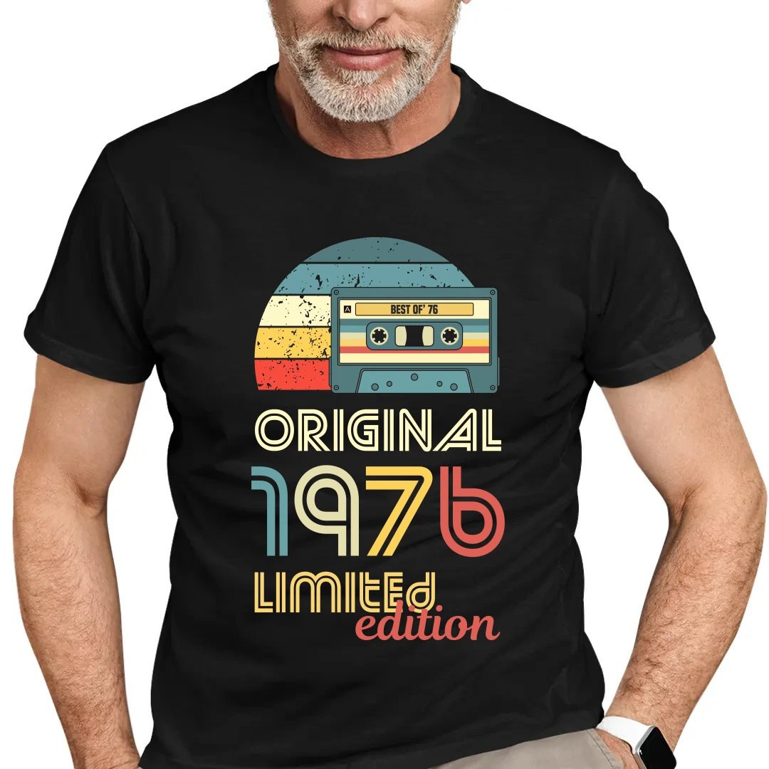 Original - best of' 1976 (50lat) - męska koszulka na prezent na 50 urodziny Czarny XXXL