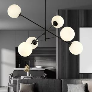 Emibig LINEAR 6 BLACK/OPAL 1169/6 lampa sufitowa żyrandol nowoczesny klosze 1169/6 - Lampy sufitowe - miniaturka - grafika 5