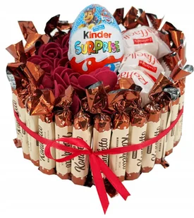 TORT ze słodyczy- Tort na prezent kosz Box na Urodziny Imieniny Rocznica - Zestawy upominkowe - miniaturka - grafika 1