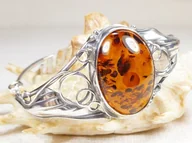 Bransoletki - 525-19 Bransoleta Srebro z Bursztynem -HAND MADE- - miniaturka - grafika 1