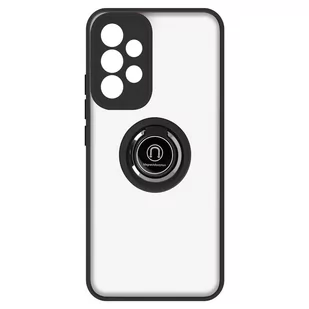 Etui Samsung Galaxy A53 5G Bi-materiał Metal Ring Function Stand czarne - Etui i futerały do telefonów - miniaturka - grafika 1
