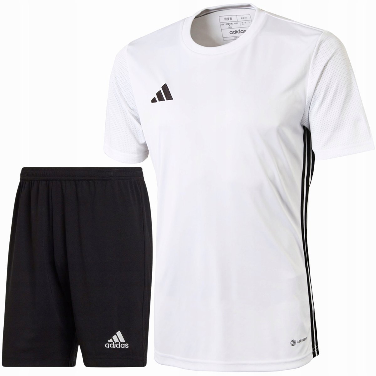 Zestaw Męski Adidas Komplet Biała Koszulka T-shirt + Spodenki Czarne R. S