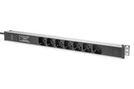 Rozgałęźniki - Digitus Socket strip with aluminum profile and surge protection, integrated line filter, 7-way Italian socket, 2 m cable Italian plug - miniaturka - grafika 1