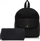 Plecaki - Paolo Peruzzi Zestaw plecak i portfel czarny vintage PAOLO PERUZZI ZUP-23-BL - miniaturka - grafika 1