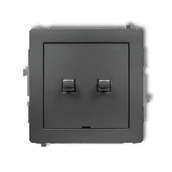 Wyłączniki światła i elektryczne - Wyłącznik podwójny dźwigniowy Karlik Deco grafit - miniaturka - grafika 1