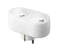 Przedłużacze i rozgałęźniki - Orno OR-AE-13270/W Owalny French, 2 gniazda Biały - miniaturka - grafika 1